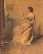 Thomas Wilmer Dewing The Necklace oil painting